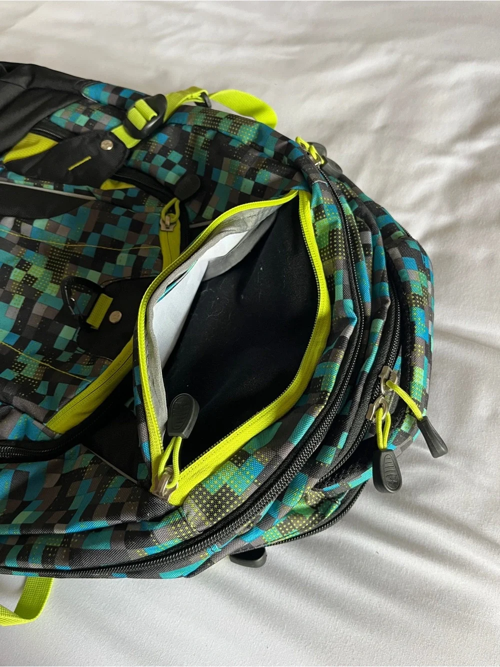 High Sierra GRIP Laptop Backpack Black Neon Green Tech Spot Geometric Digi Camo